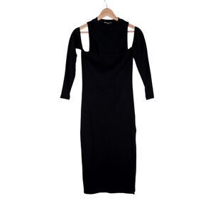 Signedblake The Drop Sweater Dress Medium Black Cut Out Midi Dark Academia